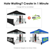 3x4.5 Waterproof Trade Show Folding Tent Pop-Up Canopy with Steel Frame Outdoor Parties Events Customizable Logo Printing
