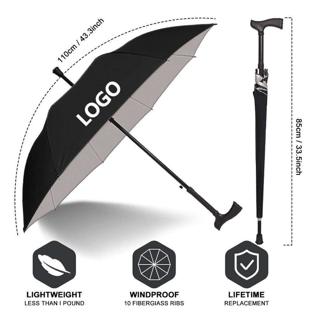 High Quality Windproof and Waterproof Personalized Classic UV Design Straight Umbrella for Adults Customized Logo Sunshade