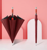 High-grade red black 30 inch straight handle automatic umbrella business double layers pongee fabric golf umbrella custom logo