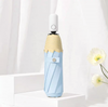 Fashionable umbrella rain 3 folding manual control sun umbrella wooden handle custom print for adults