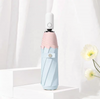 Fashionable umbrella rain 3 folding manual control sun umbrella wooden handle custom print for adults