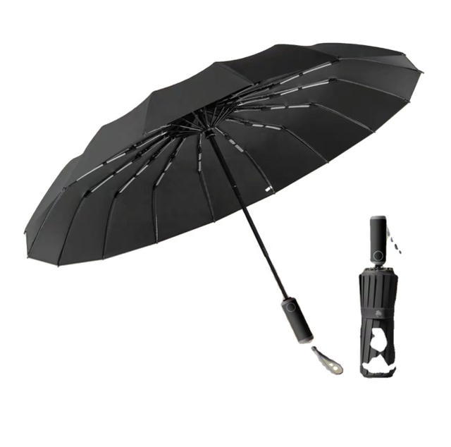 Customized Logo 16K Automatic Open Iridescence Umbrella Golf Windproof Parasol automatic Umbrella for adult