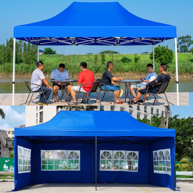 3x4.5 Waterproof Trade Show Folding Tent Pop-Up Canopy with Steel Frame Outdoor Parties Events Customizable Logo Printing
